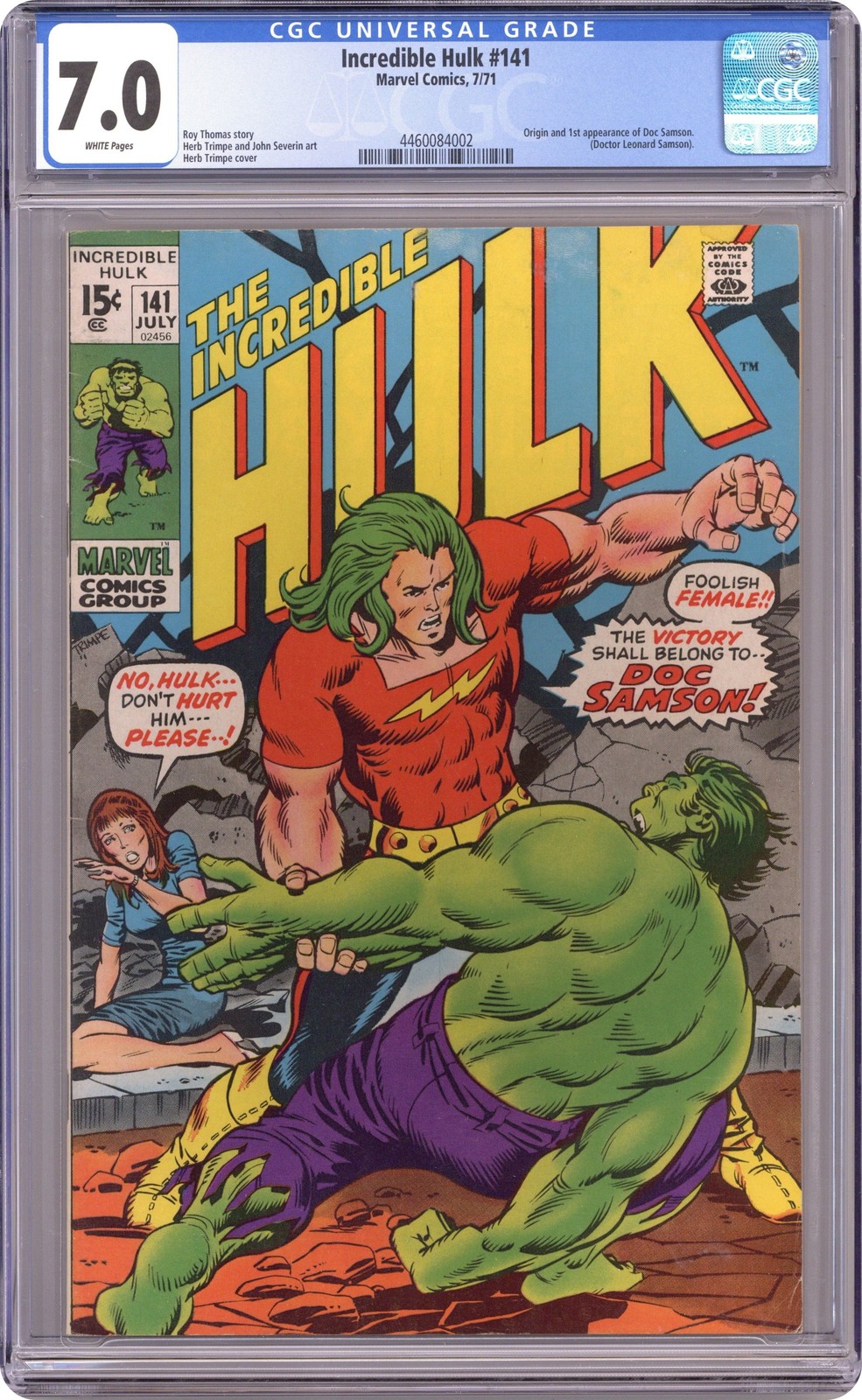 Incredible Hulk #141 CGC 7.0 1971 4460084002