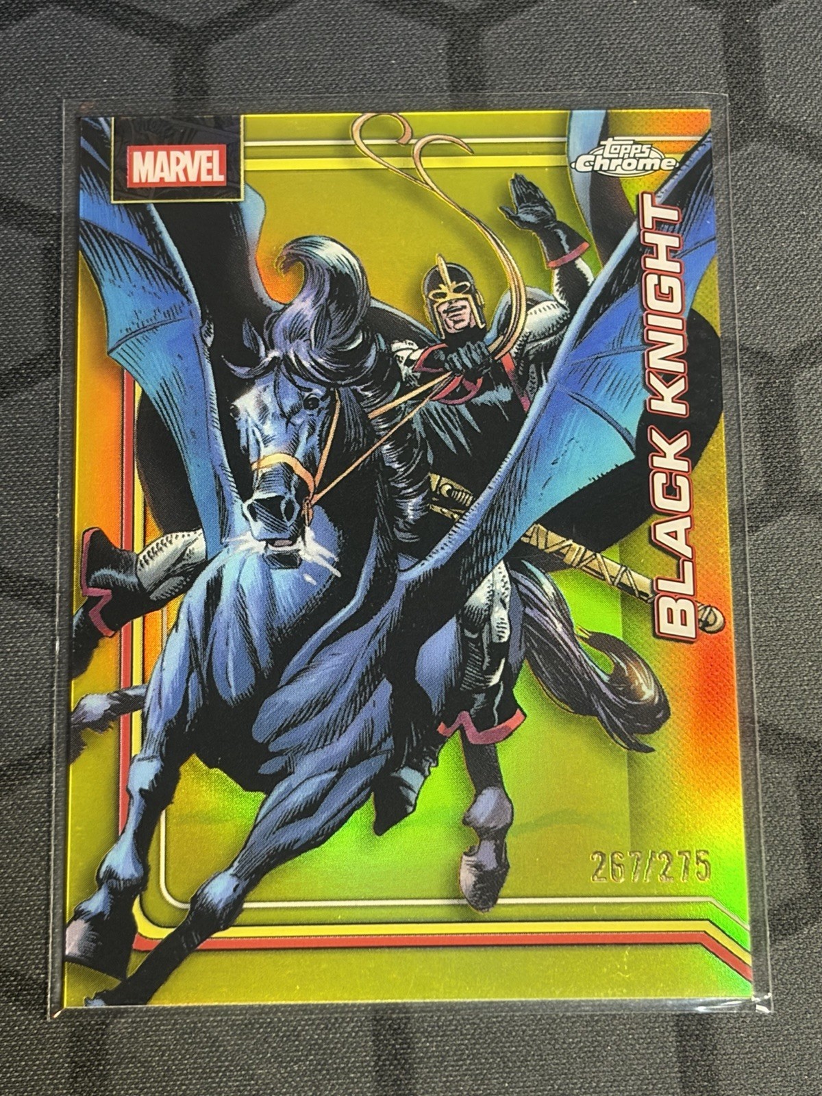 2026 Topps Chrome Marvel Yellow Refractor 267/275 Black Knight #24
