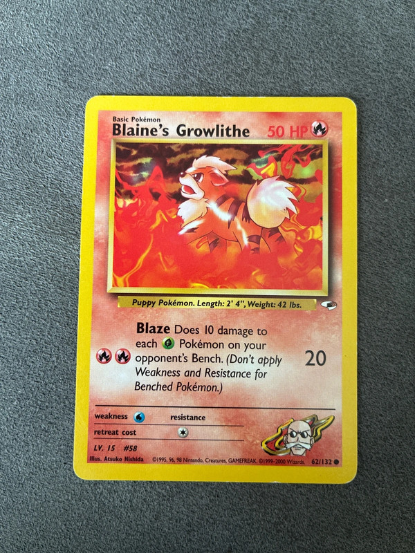 Blaine’s Growlith Gym Heroes 1995/1998 vintage