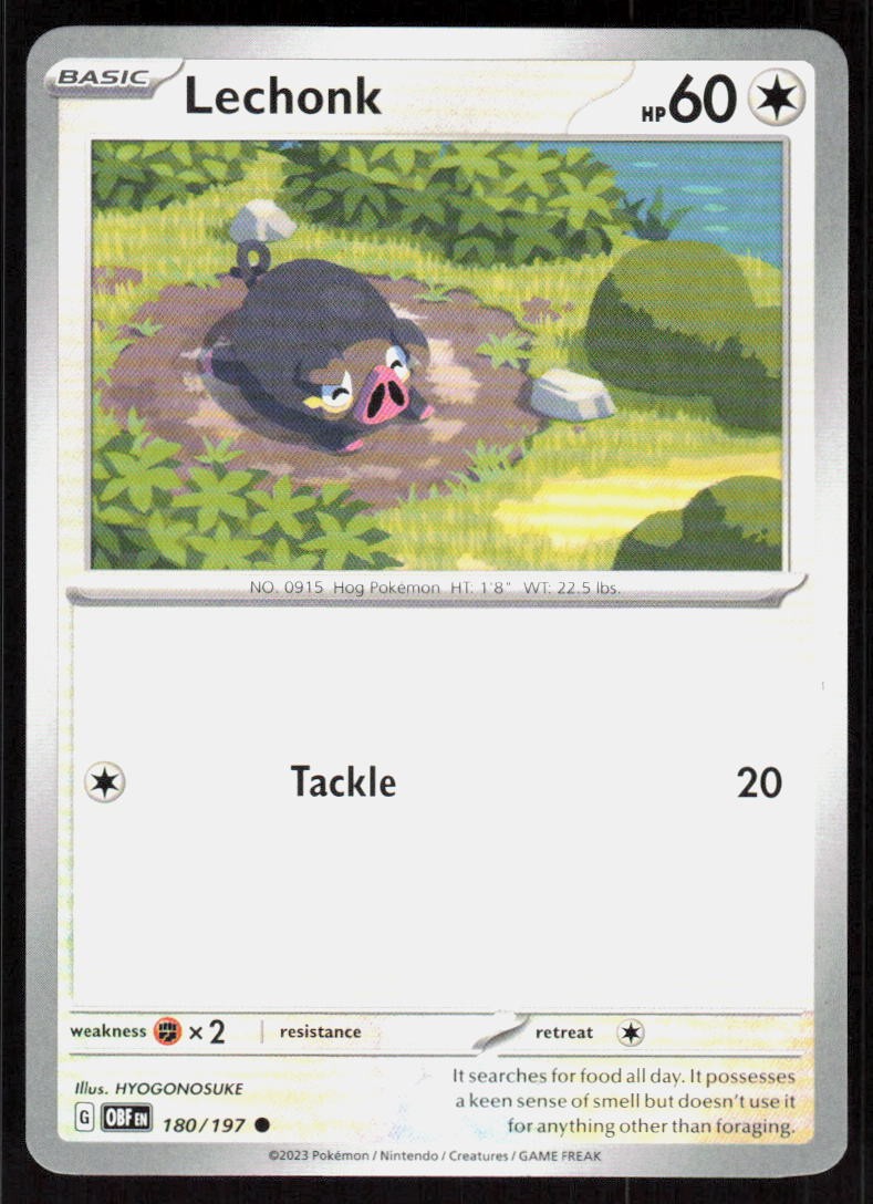 Lechonk 180/197 Common NM Obsidian Flames