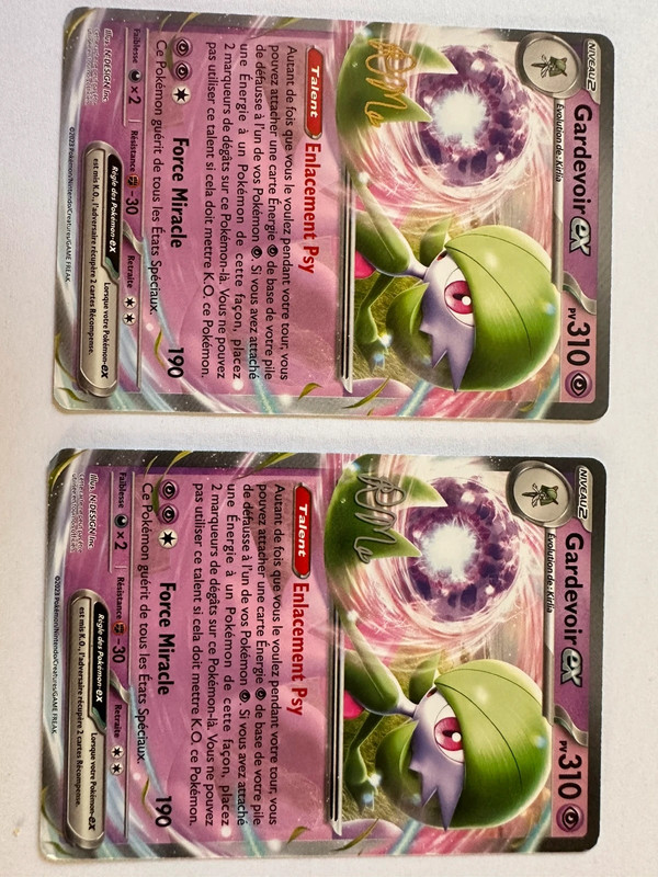 Lot de 2 cartes Pokémon Gardevoir EX