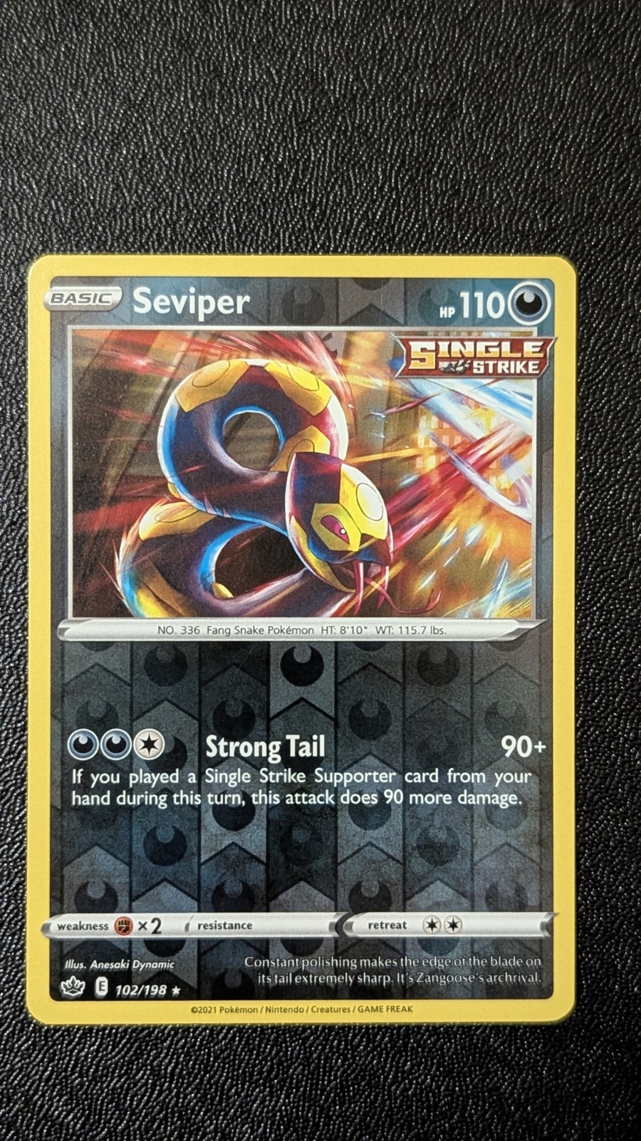 Seviper 102/198 Reverse Holo VLP | Pokemon Chilling Reign