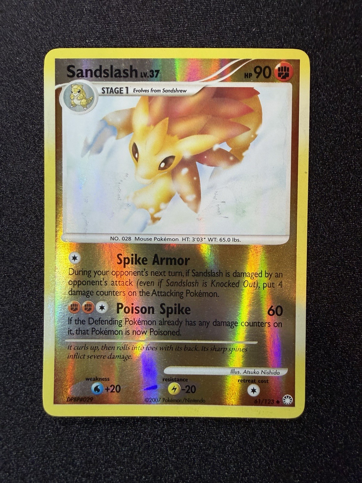 VENDITA INCENDIO🔥 Economica! Sandslash 61/123 Tesori Misteriosi Reverse Holo Pokemon quasi nuovo