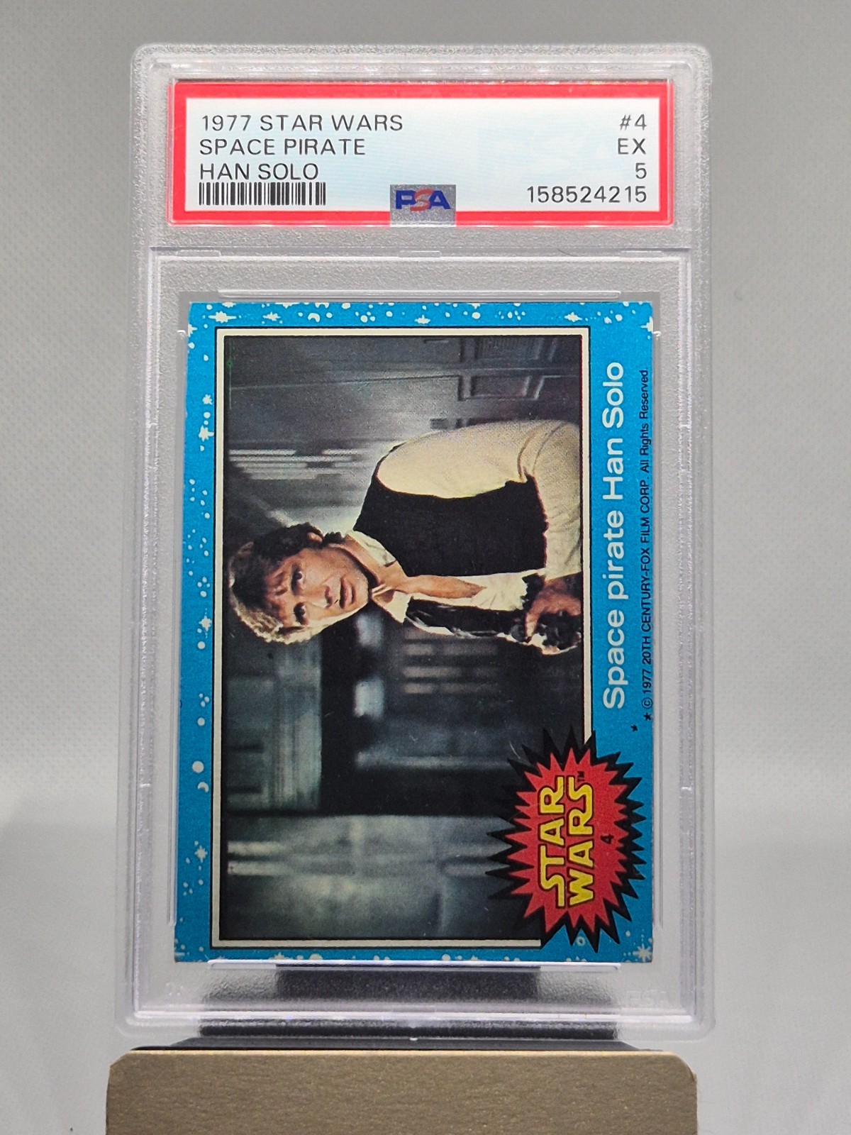 Topps Star Wars 1977 Blue Han Solo Space Pirate PSA 5 EX  #4 Harrison Ford Card