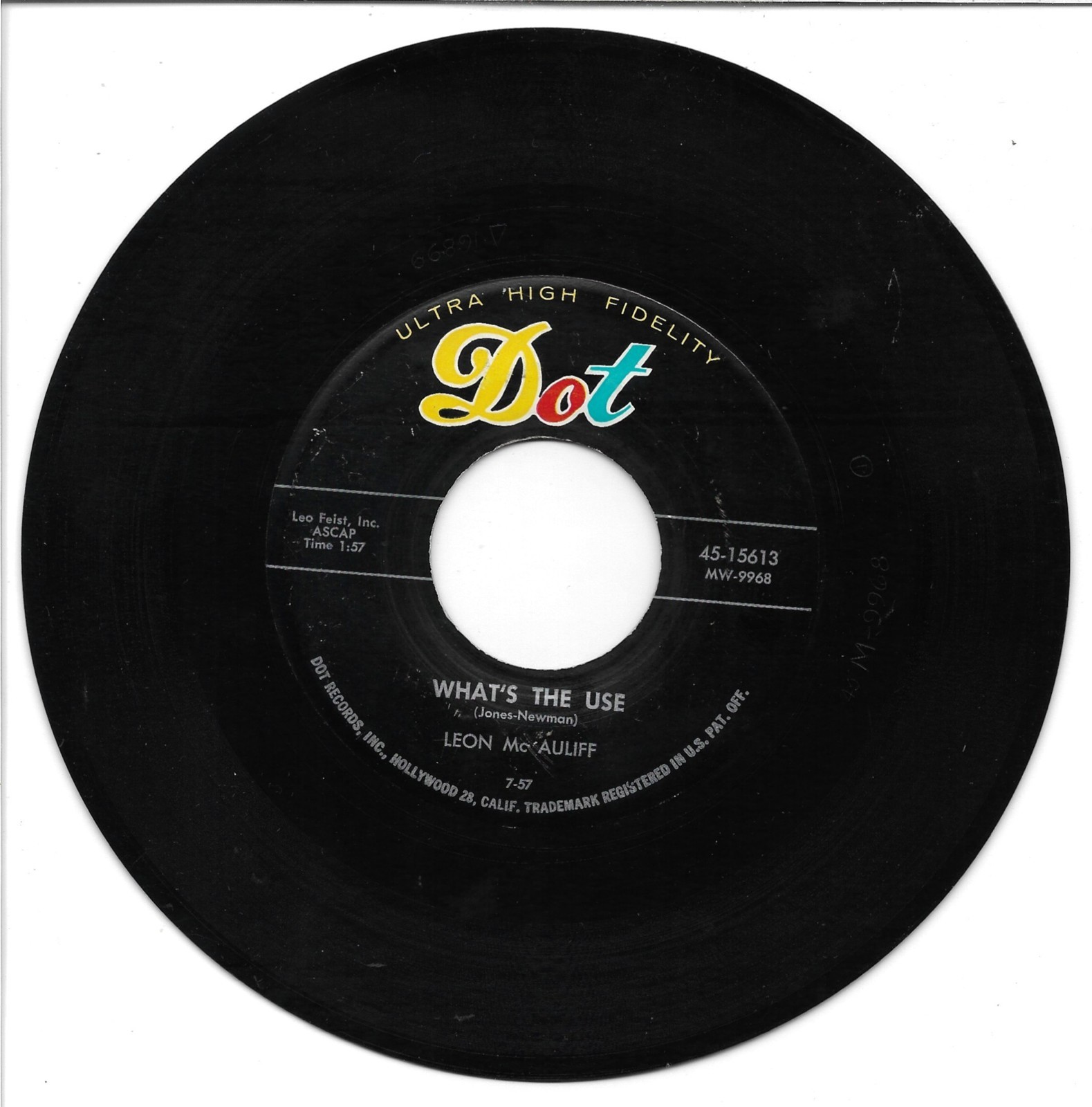 Leon Mc Auliff: "What's The Use" / "Under The Double Eagle" - VG+ '57 - plays NM