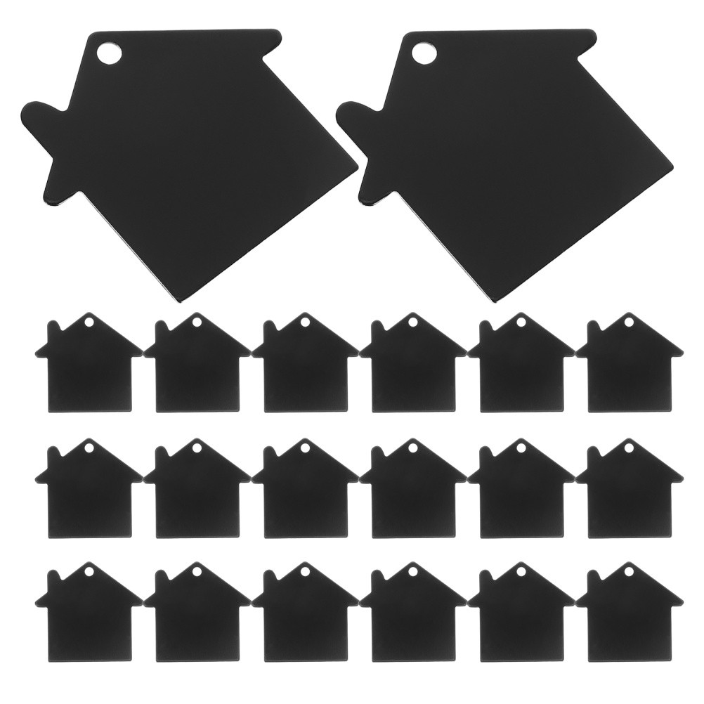 20Pcs Reusable Aluminum House Shape Metal Tags Blank Label Plates for Crafting