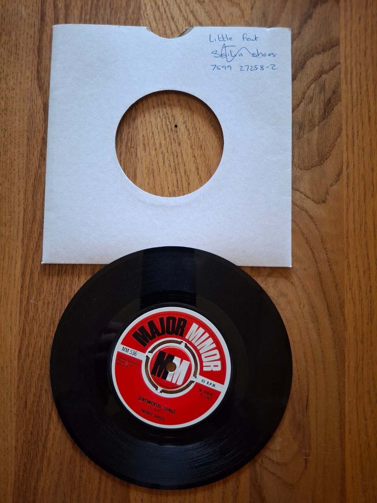 Freddy Davies: Sentimental Songs 7" Vinyl Single - 1102/26