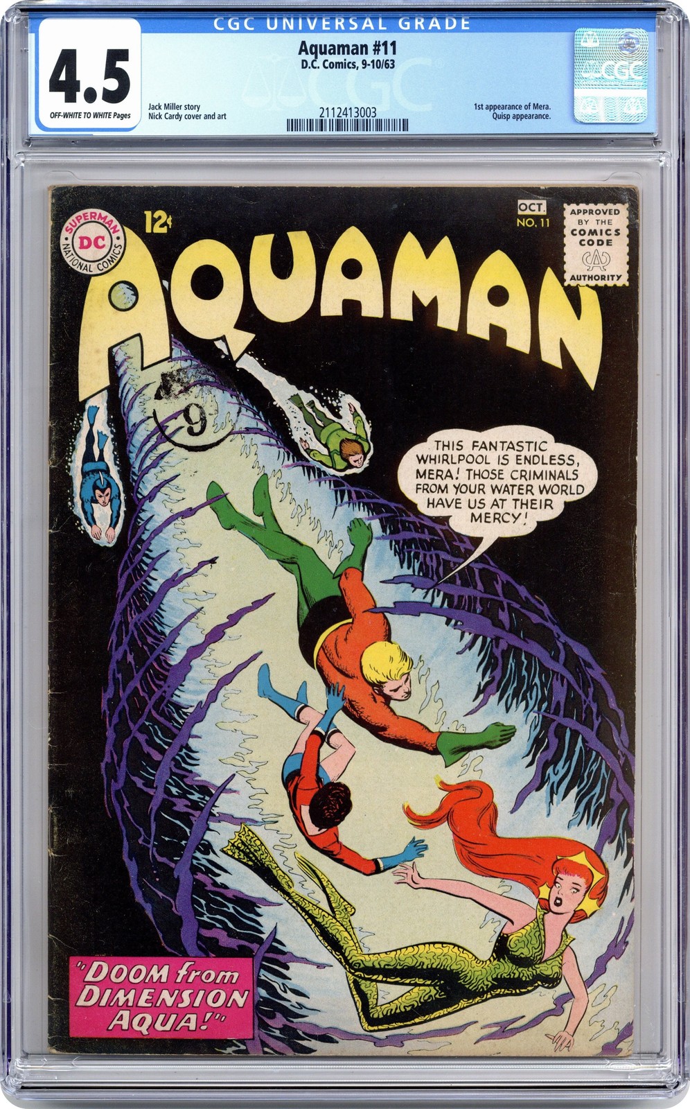 Aquaman #11 CGC 4.5 1963 2112413003 1° App. Mera