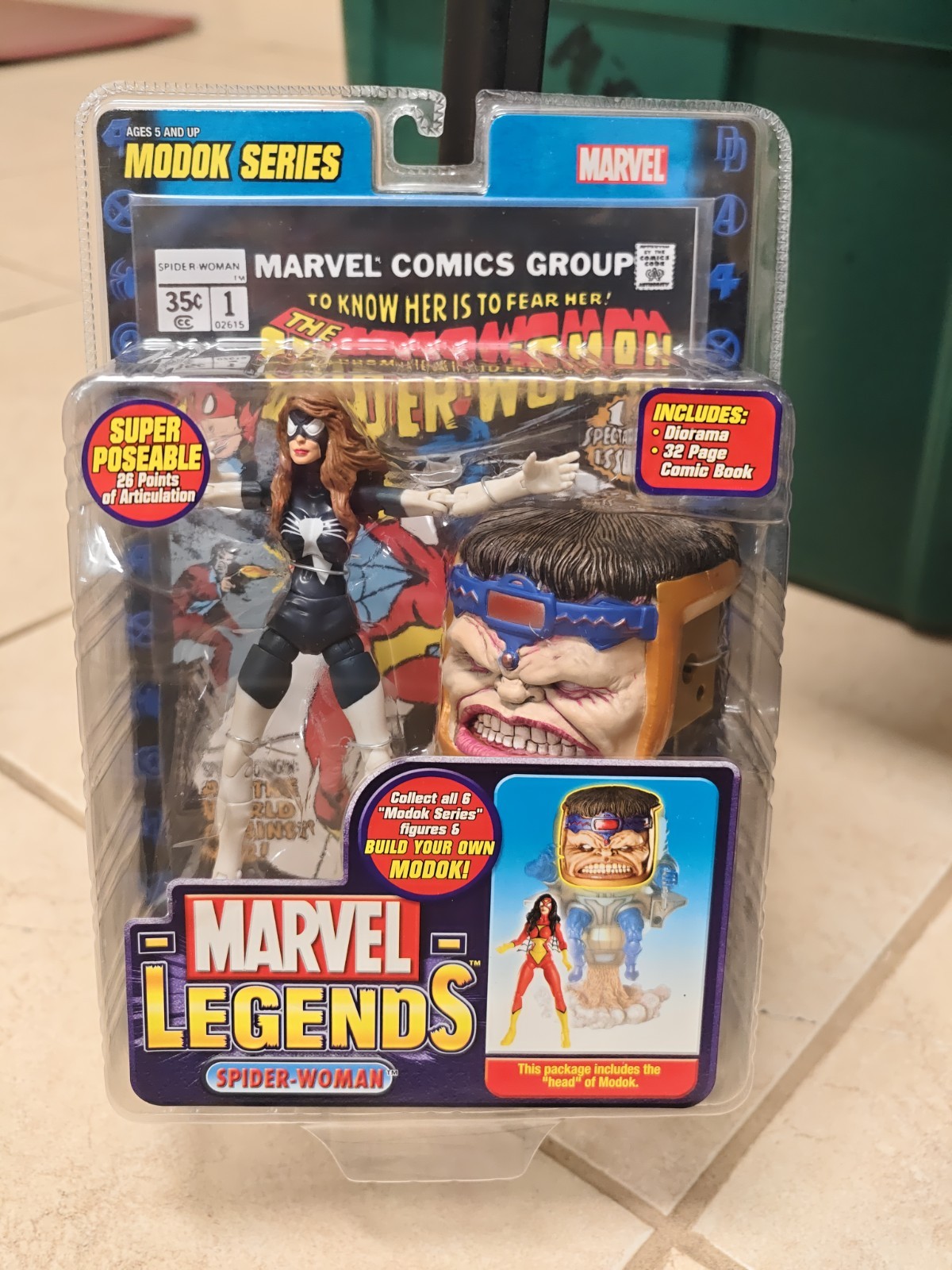 2005 TOY BIZ MARVEL LEGENDS SERIE MODOK PERSONAGGIO SPIDER-WOMAN FUMETTO NUOVO CON SCATOLA