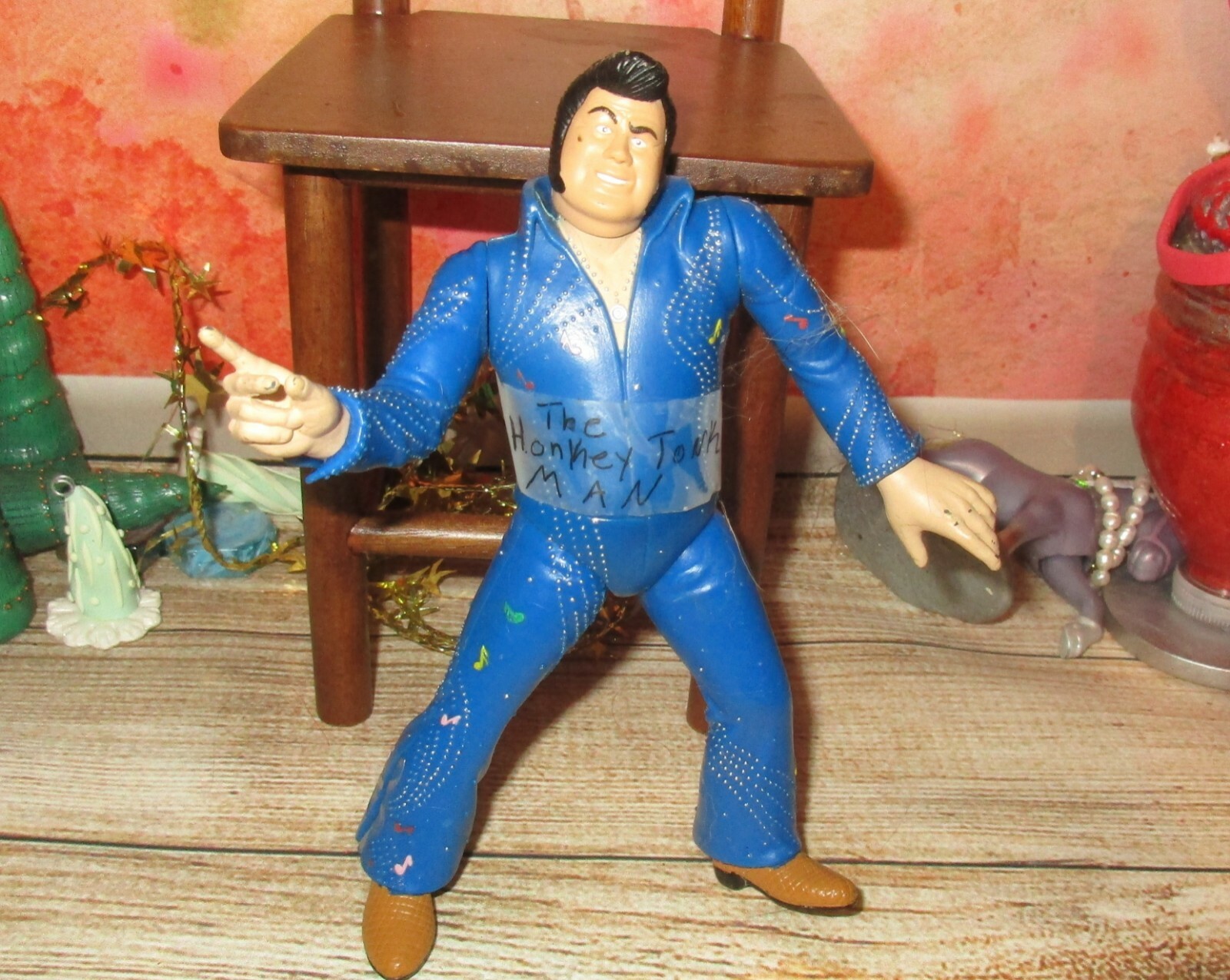 Modellino Elvis Honkey Tonk Man Wrestler 6" sciolto 1998 wrestling giocattolo sportivo