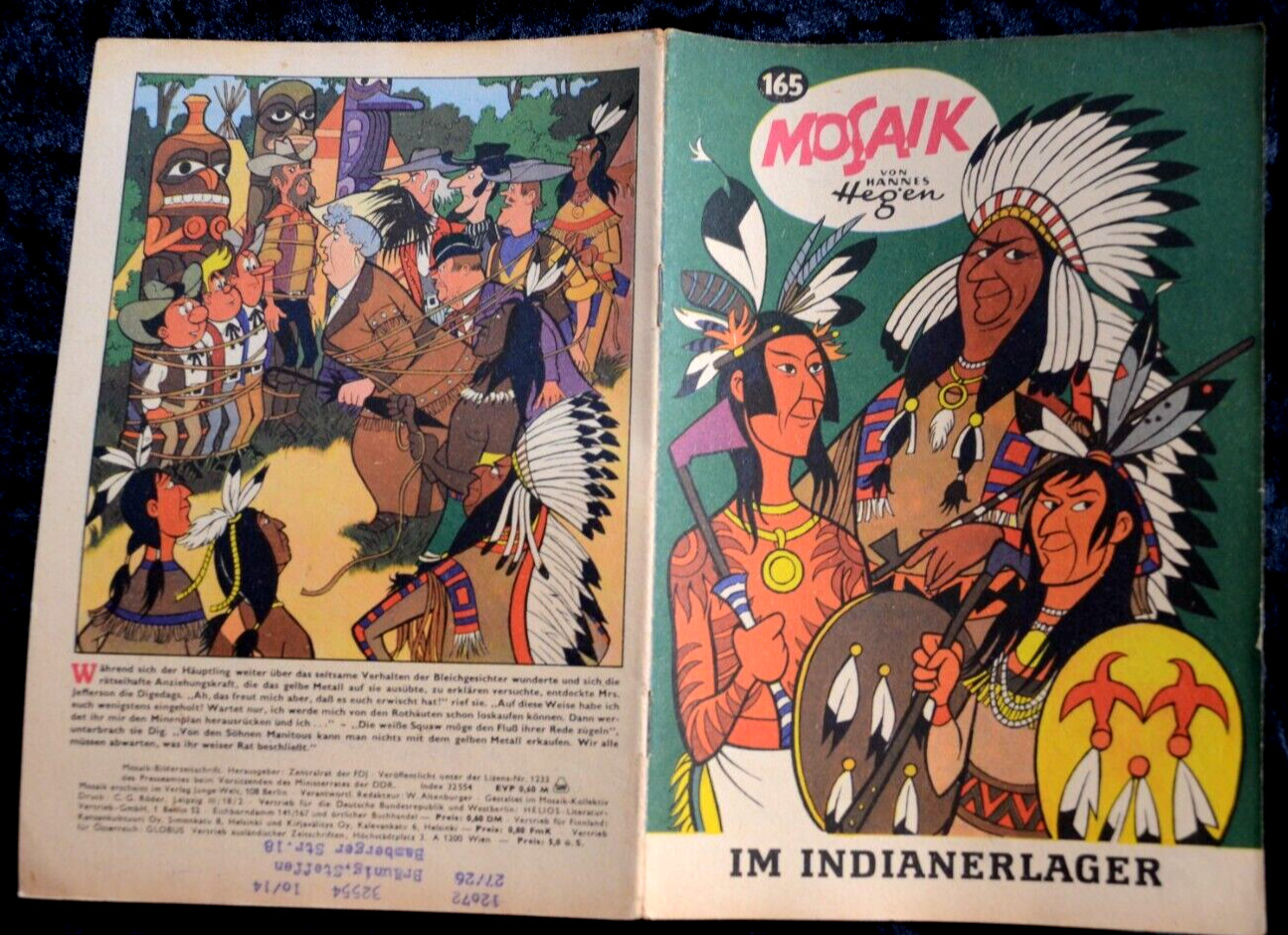 Originale MOSAIK Hannes Hegen Nr. 165 Nel Campo Indiano DDR