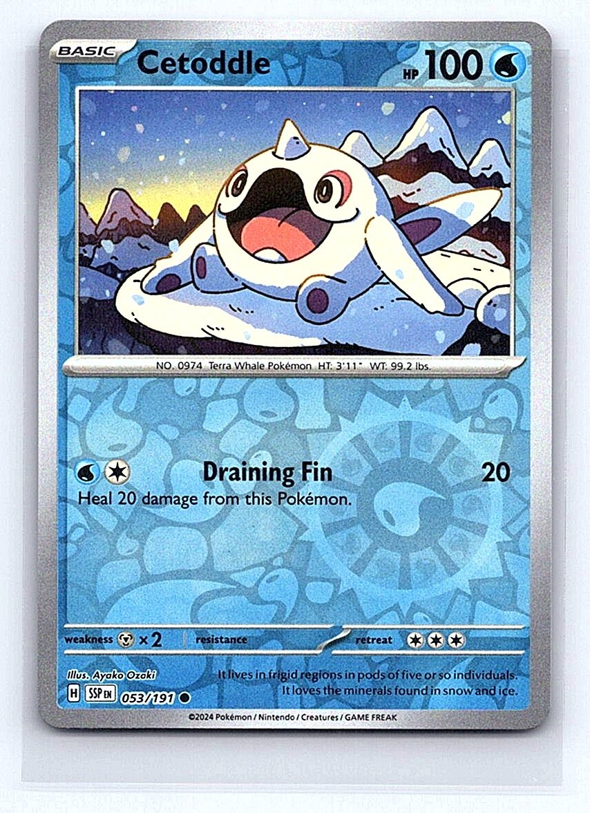 Cetoddle 053/191 Common Surging Sparks Pokemon Reverse Holo Near Mint