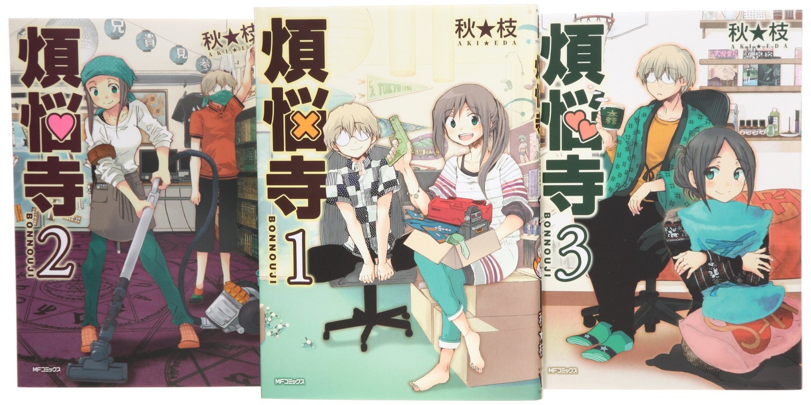 Media Factory Bonnoji Comic Set completo di 3 volumi MF Comics Flapper Series