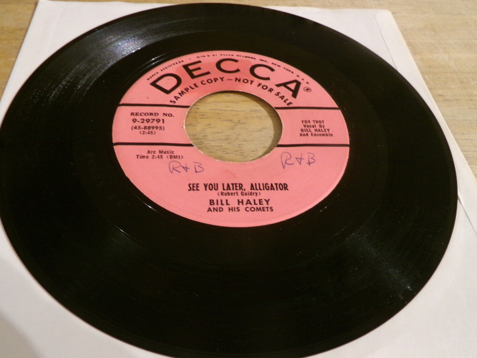 Bill Haley and His Comets 45 - See You Later, Alligator - Decca 9-29791  promo
