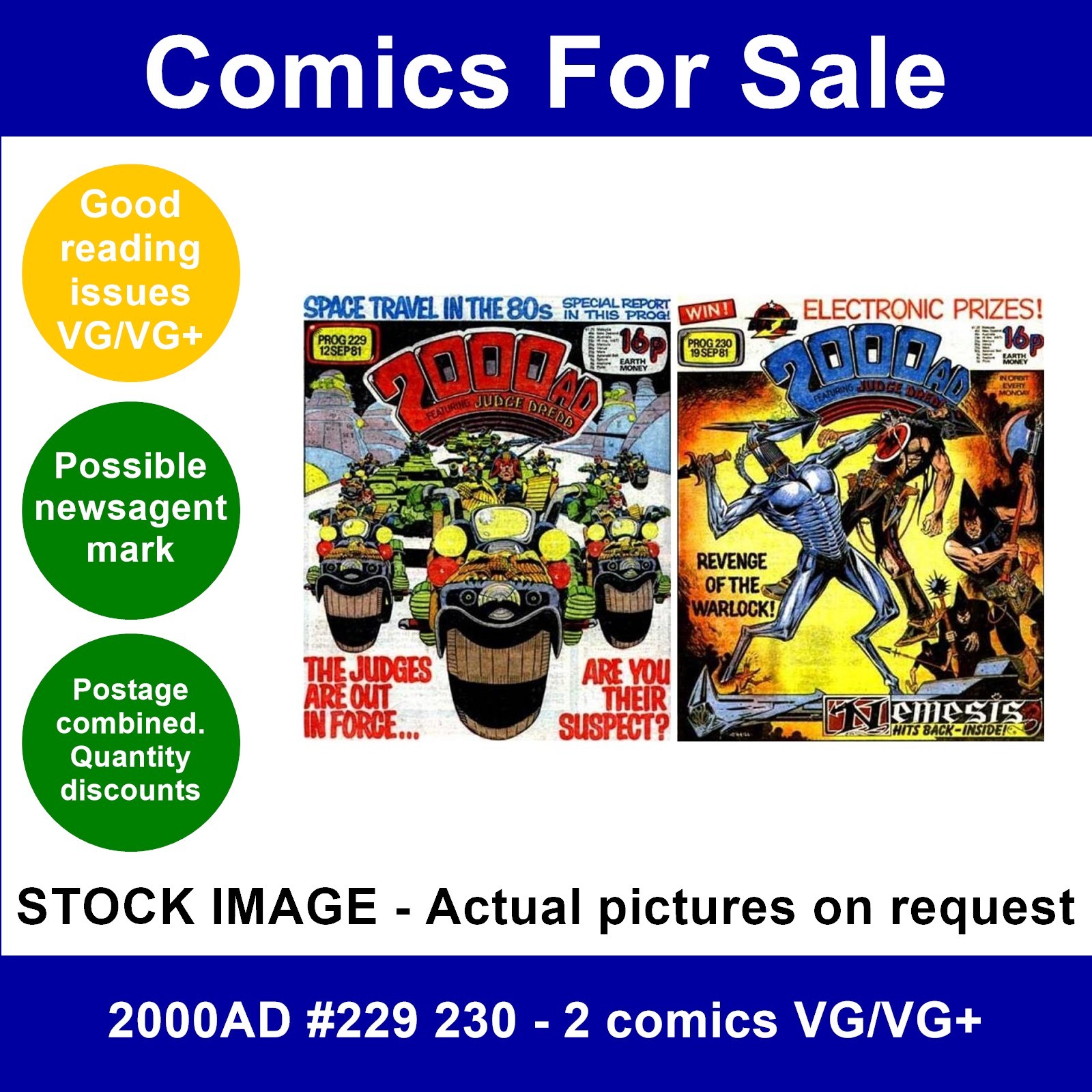 2000AD #229 230 - 2 comics VG/VG+