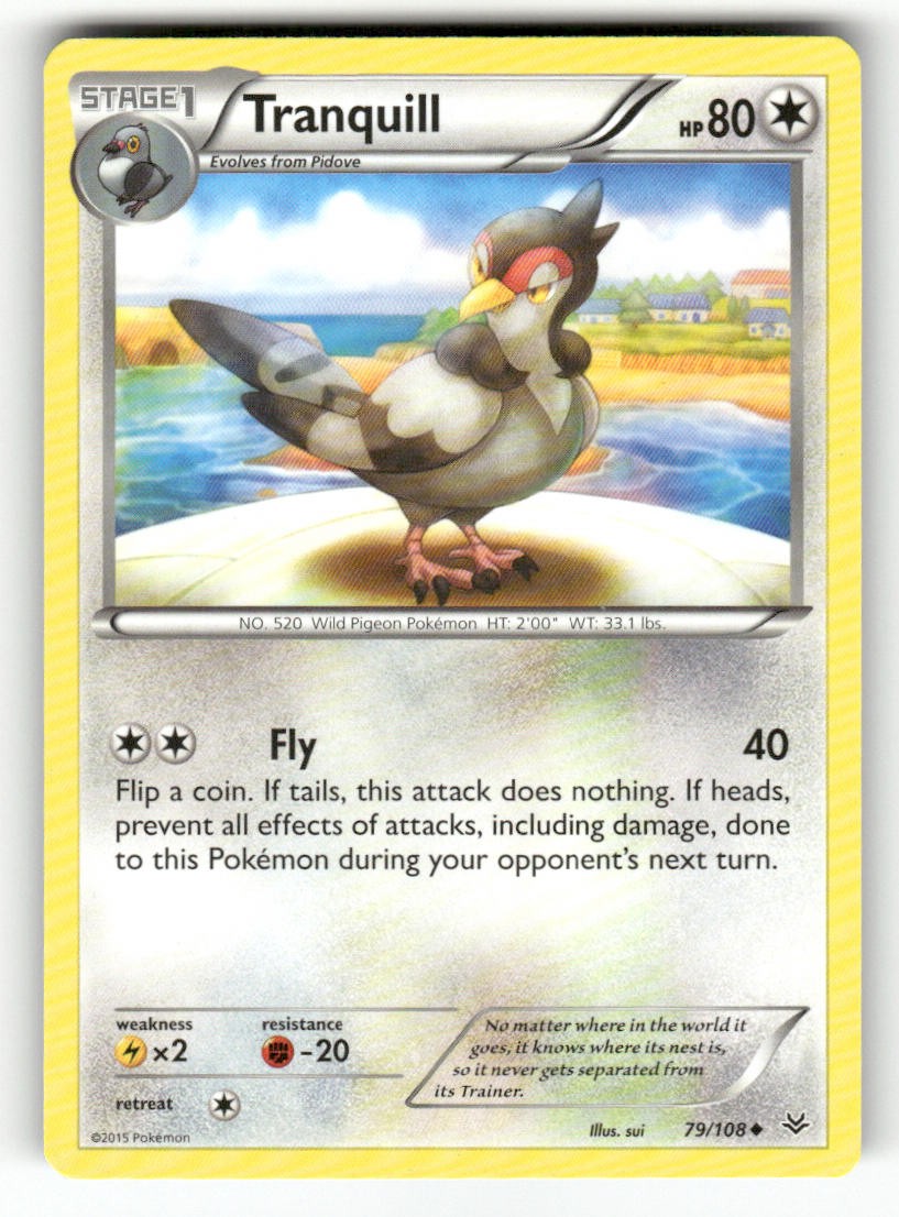 Tranquill 79/108 Pokemon Cieli Ruggenti Non Comuni Giocato Leggermente