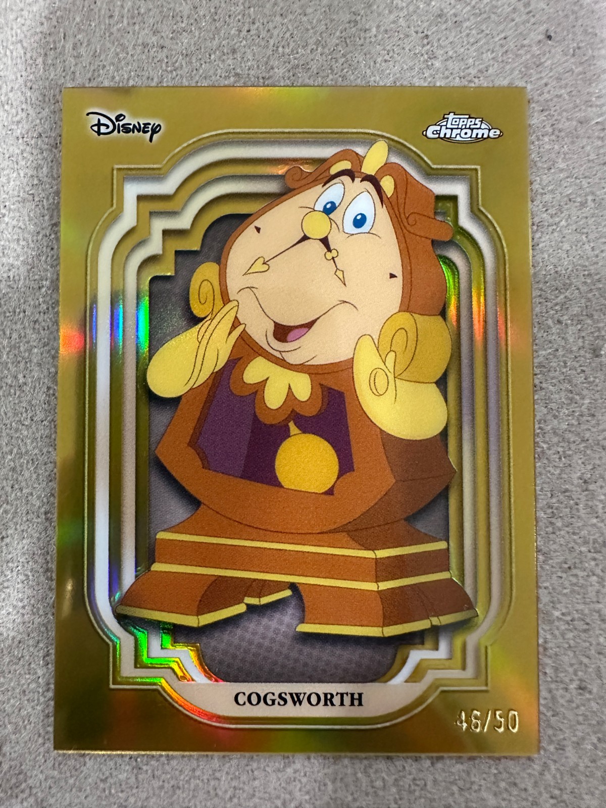 Cogsworth 2024 Topps Cromo Disney Oro Rifrattore 46/50