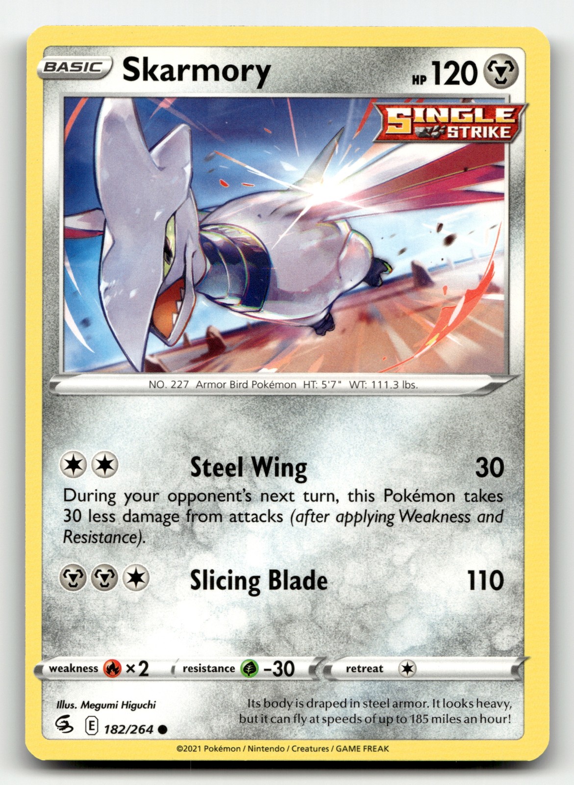 Skarmory 182/264 Fusion Strike Common Pokemon TCG [MP]