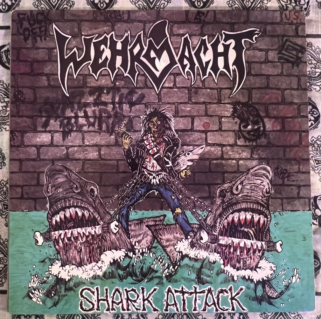 WEHRMACHT Shark Attack LP 1st 1987 New Renaissance TRANSLUCENT vinyl MORE BEER!