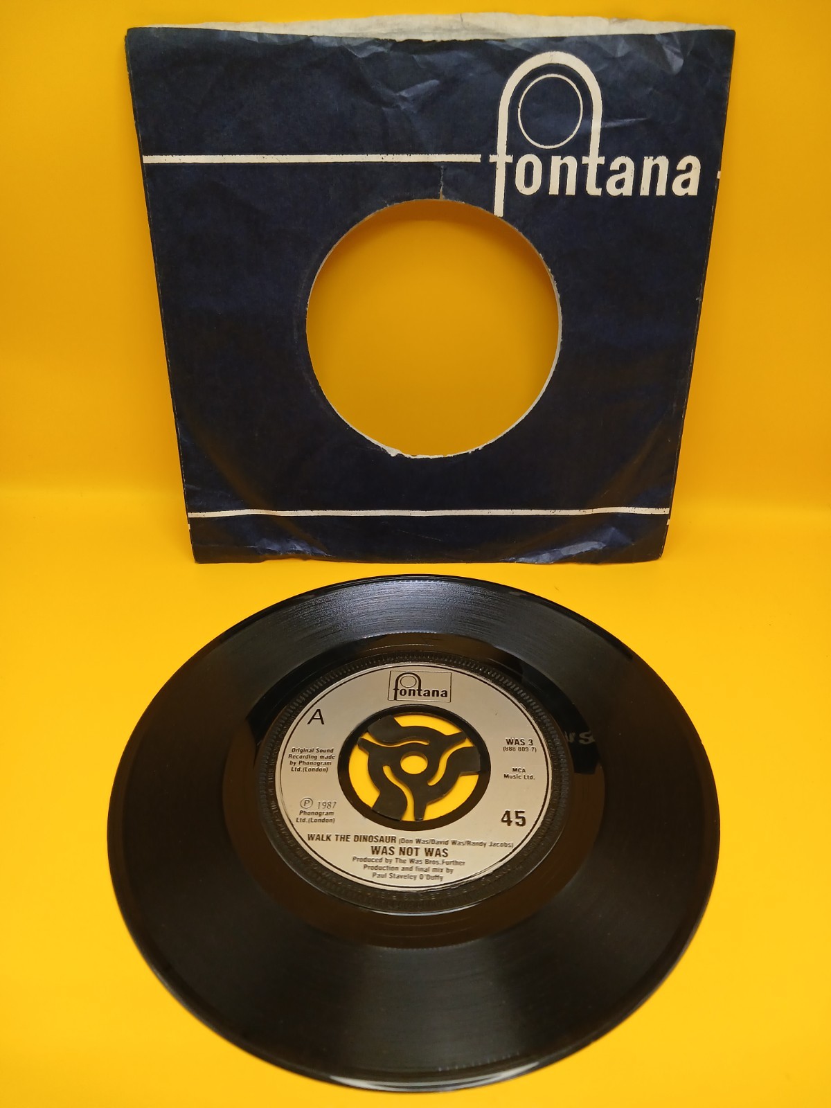 Was Not Was Walk The Dinosaur 7’’ Vinyl Single Record 1987 Fontana Records
