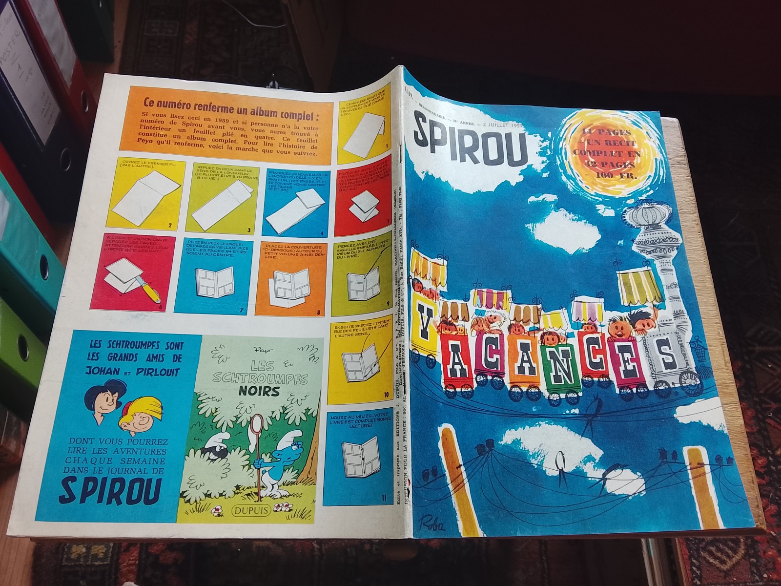 spirou 1107 couverture schtroumpf noir