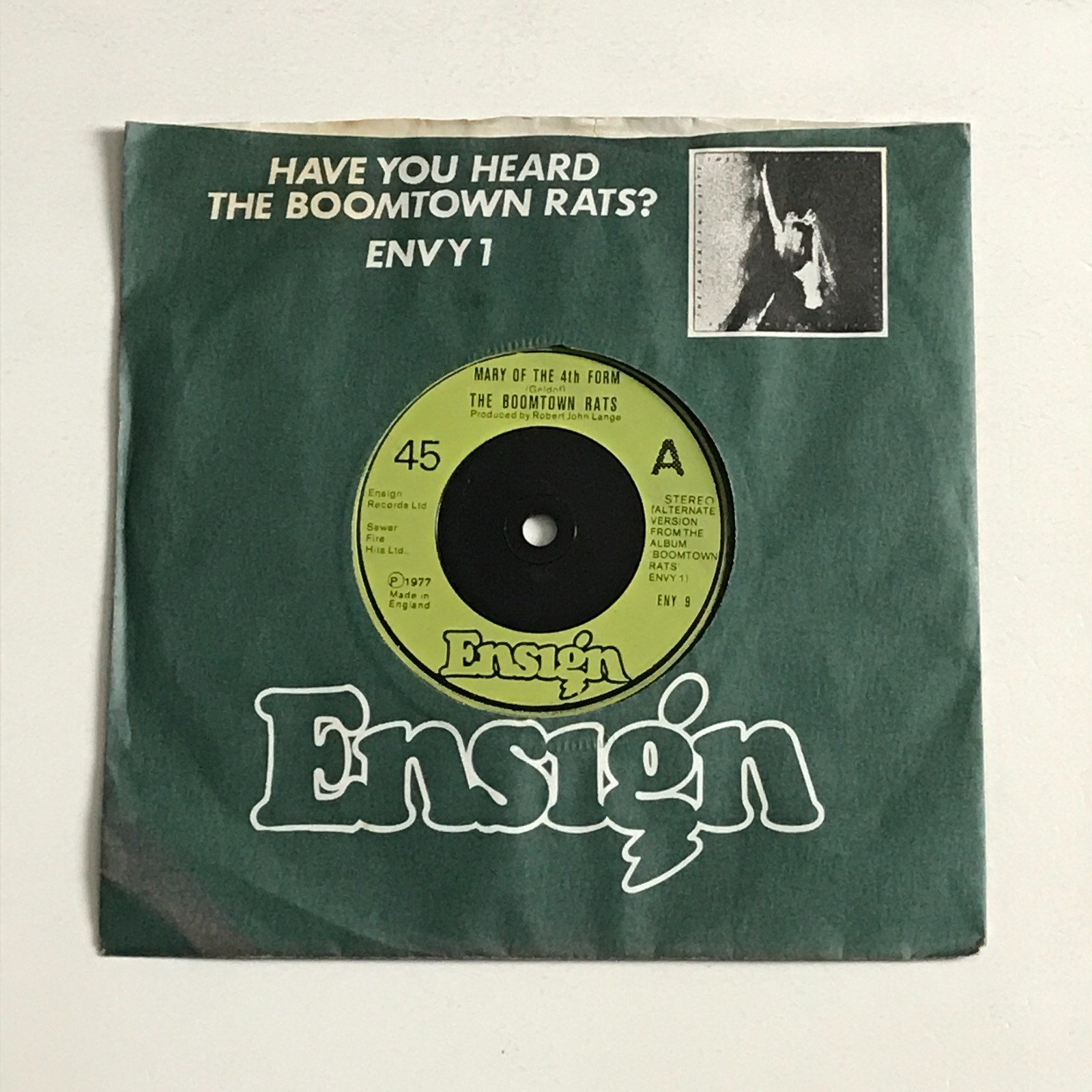 The Boomtown Rats - Mary Of The 4th Form 7" Vinyl Record - ENY 9 VG+/EX