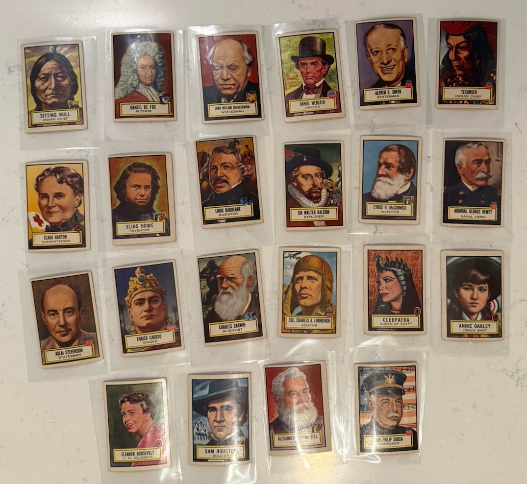 1952 Topps Look ’N See Lot of 22 Vintage Cards Historical Figures