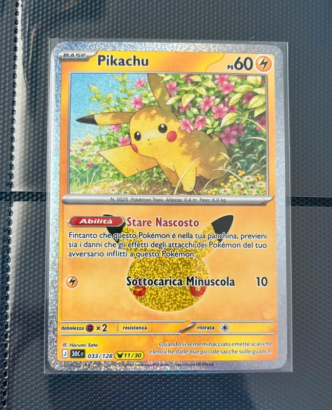 Pikachu 11/30 di Sato 30 anniversario ITA NM