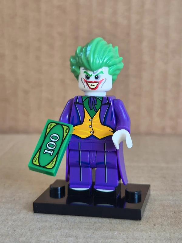 Joker banknote minifigure style Lego compatible