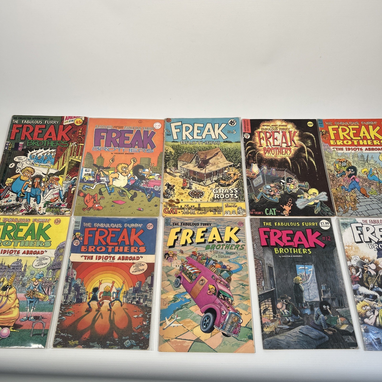 The Fabulous Furry Freak Brothers Comic Bundle Collection x10 Issues 1-2 5 7-13