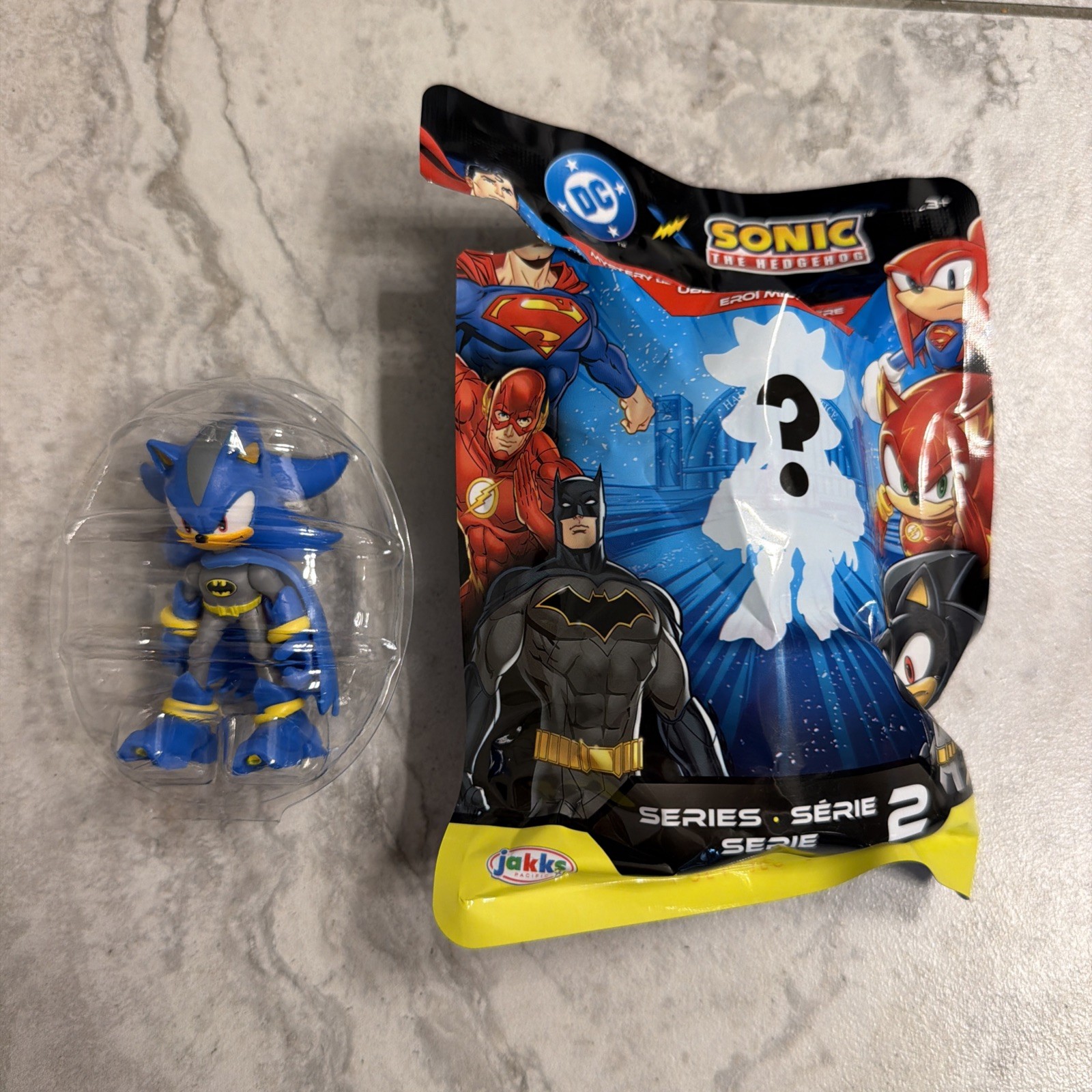 RETRO SHADOW BATMAN DC x Sonic il Riccio Serie 2 Mystery Heroes 2,5" Pollici!