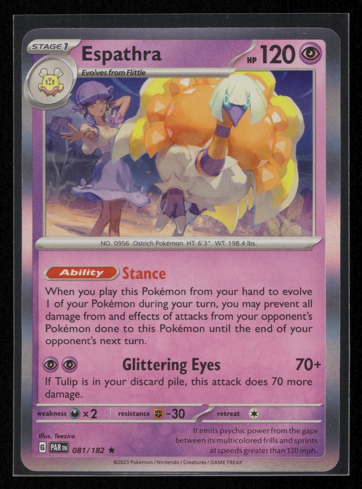 Espathra 081/182 Raro Paradosso Rift Pokemon Holo Near Mint