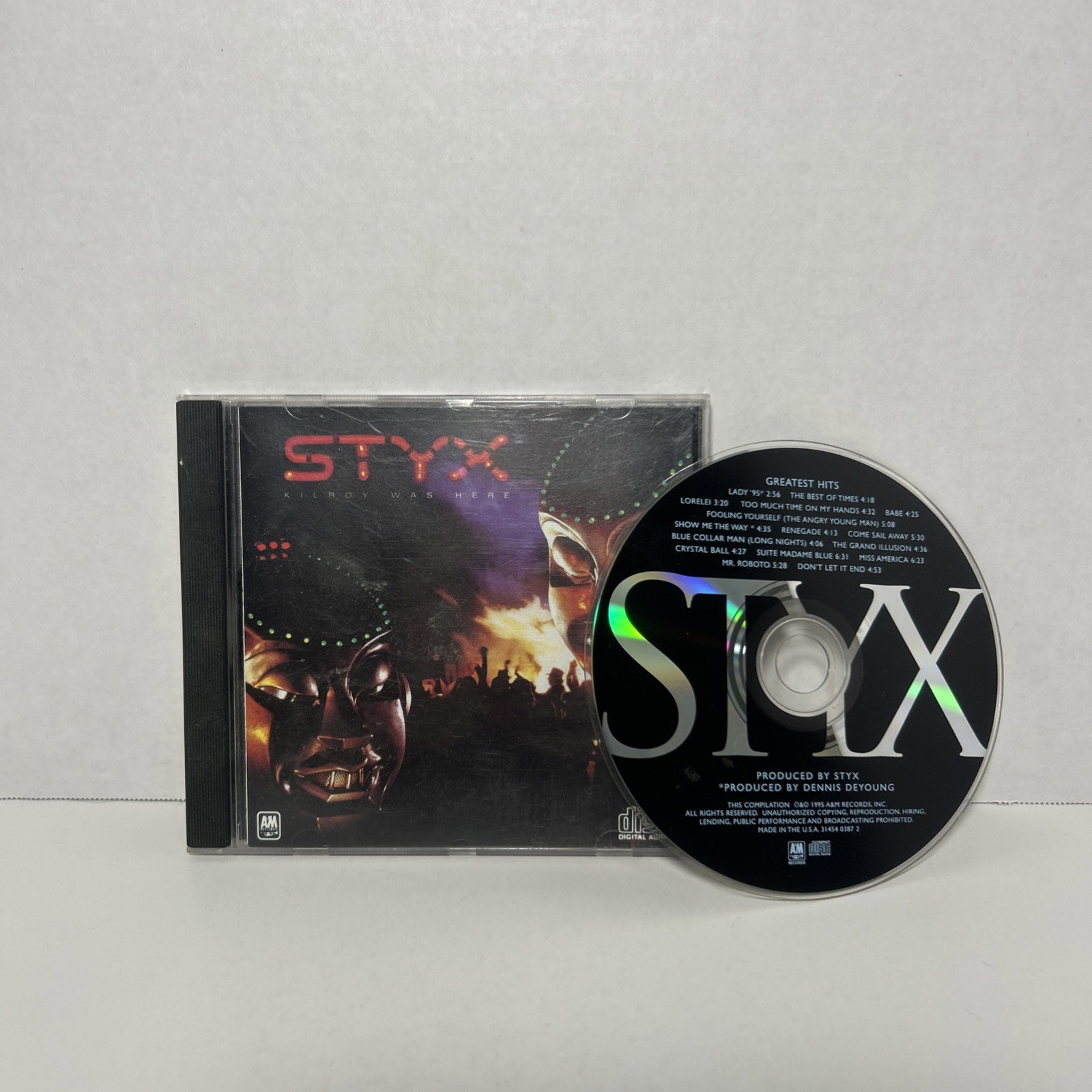 Kilroy Was Here by Styx (CD, 1990) A&M Records – CD-3734 + Greatest Hits Disc