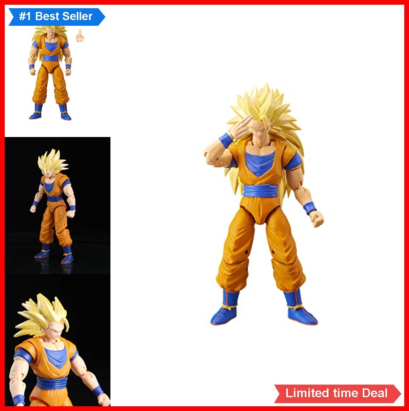 Modellino Super Saiyan 3 Goku 6,5 pollici serie articolata molto dettagliata