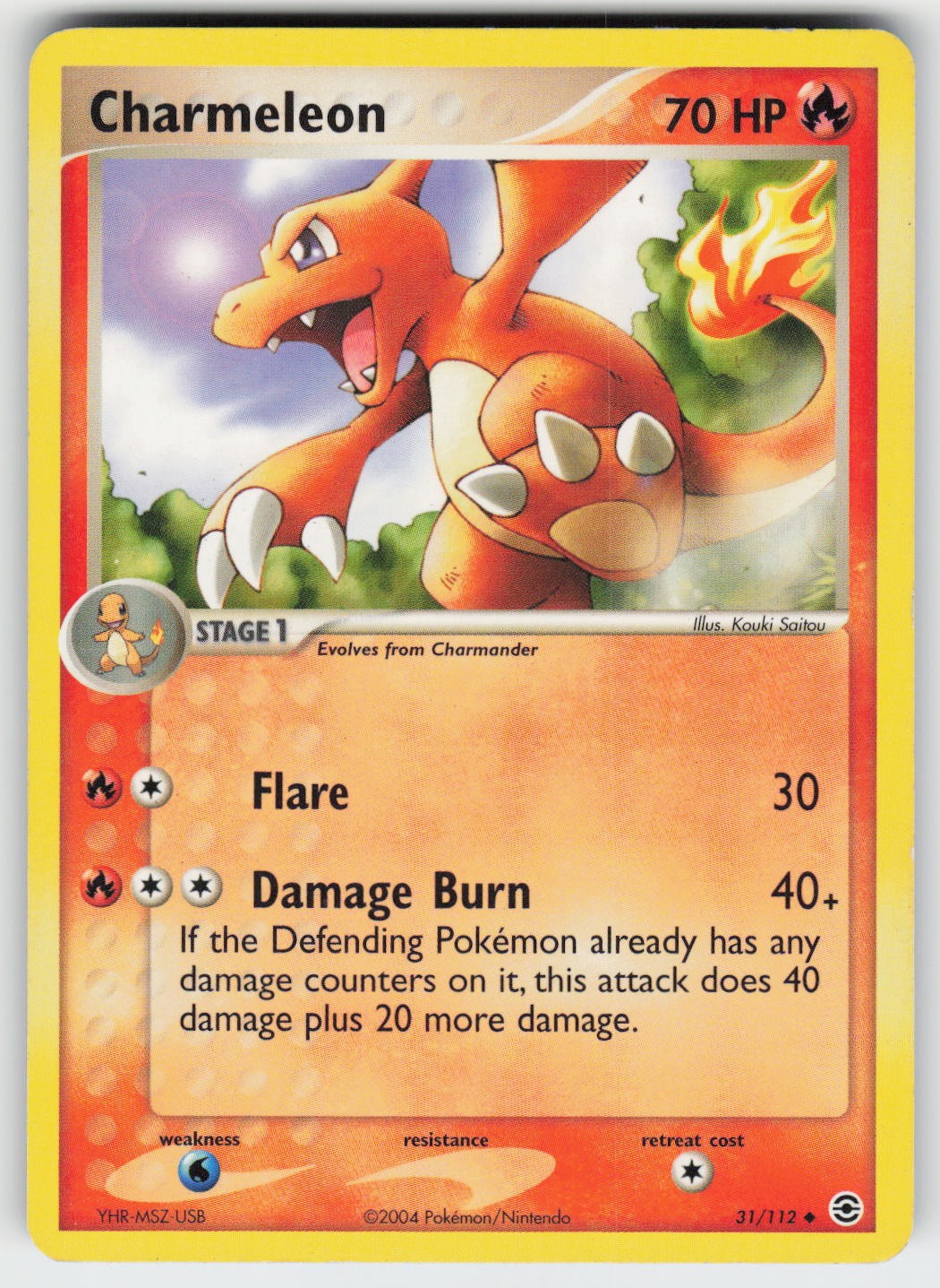 Charmeleon Uncommon FireRed & LeafGreen 31/112 NM