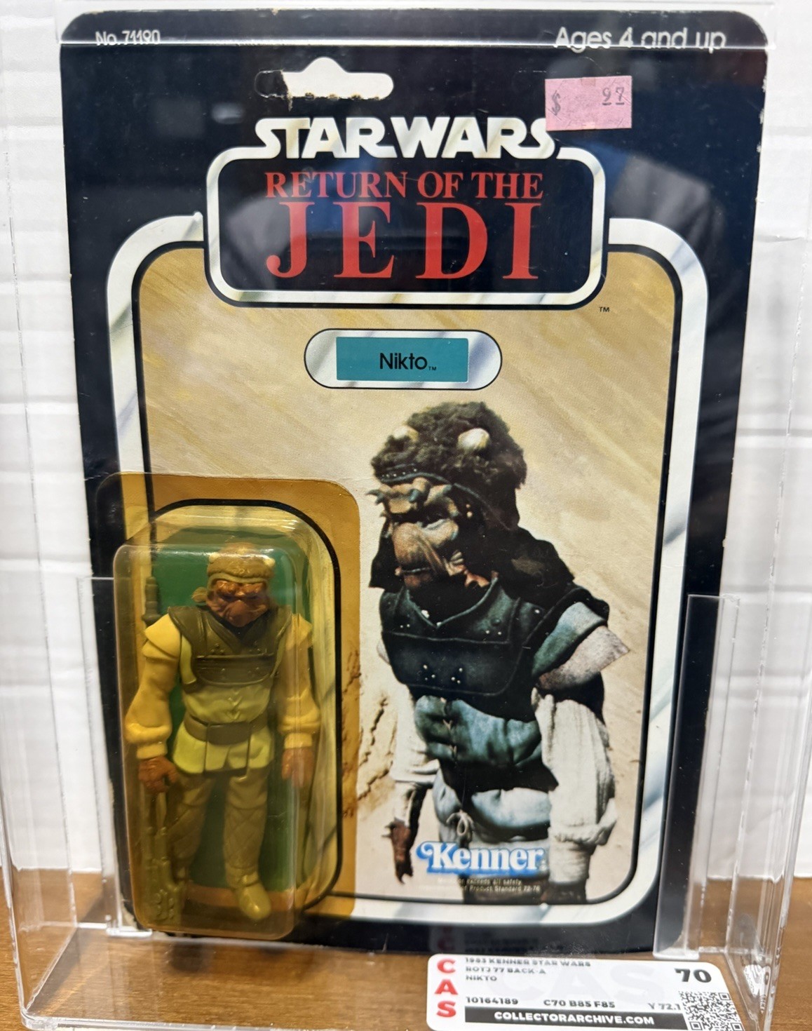 VINTAGE 1983 STAR WARS NIKTO 77 BACK A MOC CAS 70. c70 B85 F85 *151