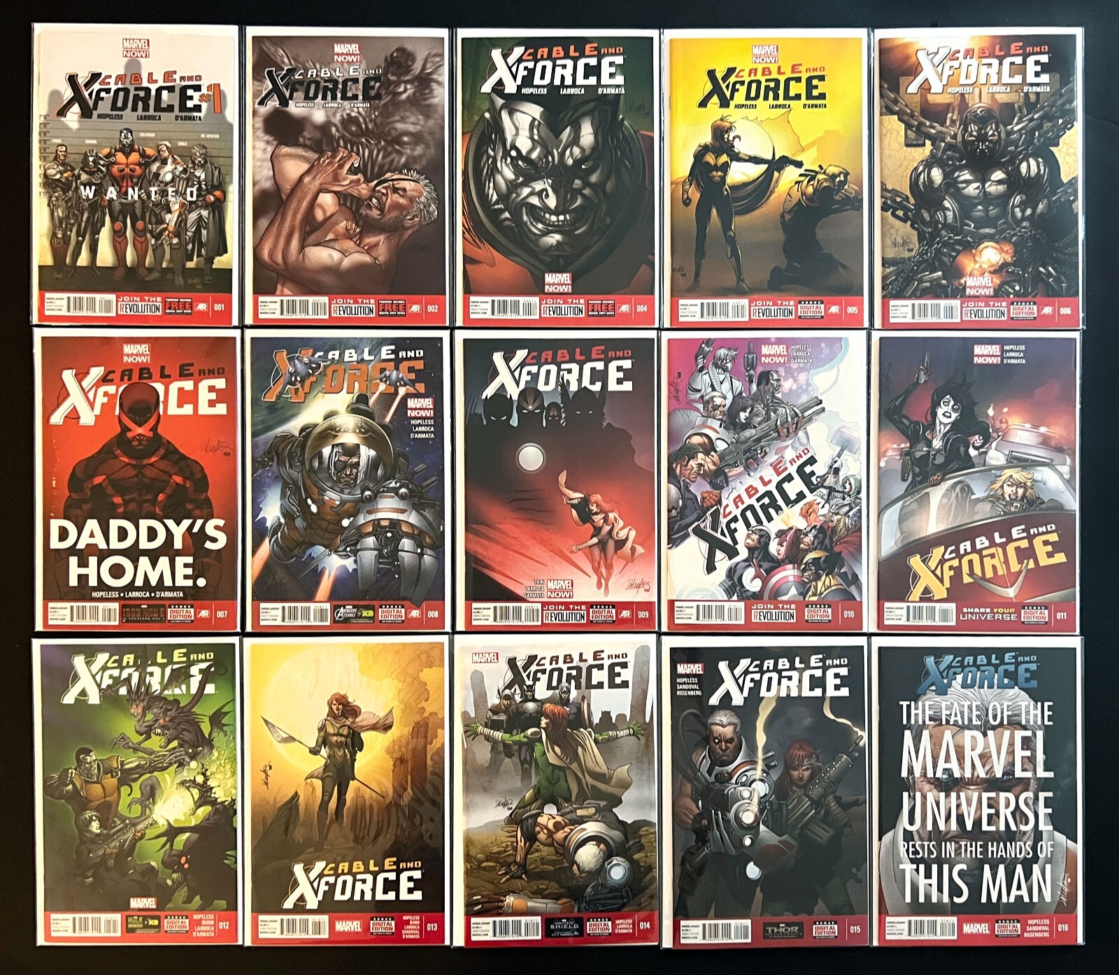 CABLE & X-FORCE #1, 2, 4-16 lotto di 15 numeri di alta qualità X-MEN Marvel Comics 2014