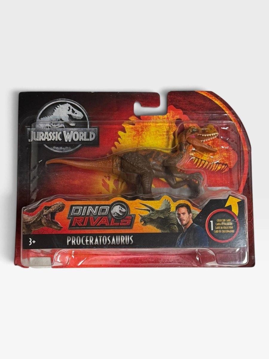 Mattel Jurassic World Dino Rivals Proceratosaurus carta da collezione cardata