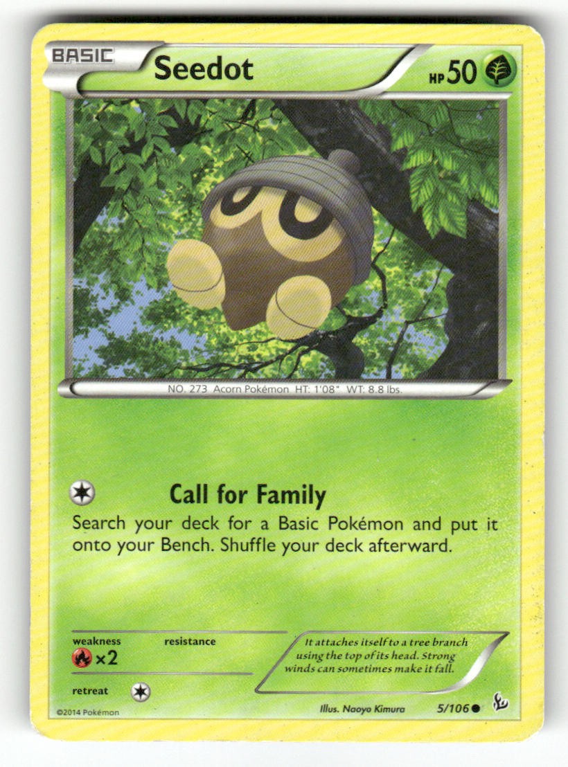 Pokemon Flashfire comune Seedot 5/106 leggermente giocato