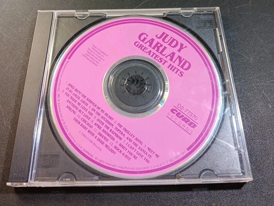 Judy Garland - Greatest Hits (CD, 1990, Curb Records) CD ONLY With Jewel Case