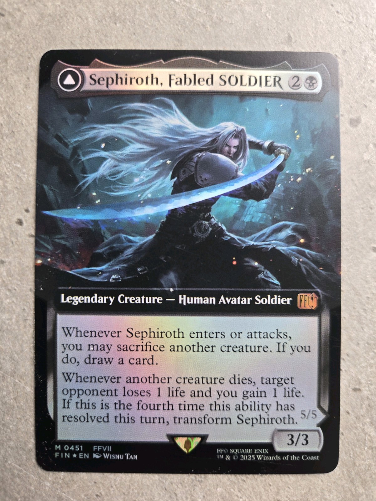 Sephiroth Fabled SOLDIER/Sephiroth One-Winged Angel EXT Foil Final Fantasy MTG