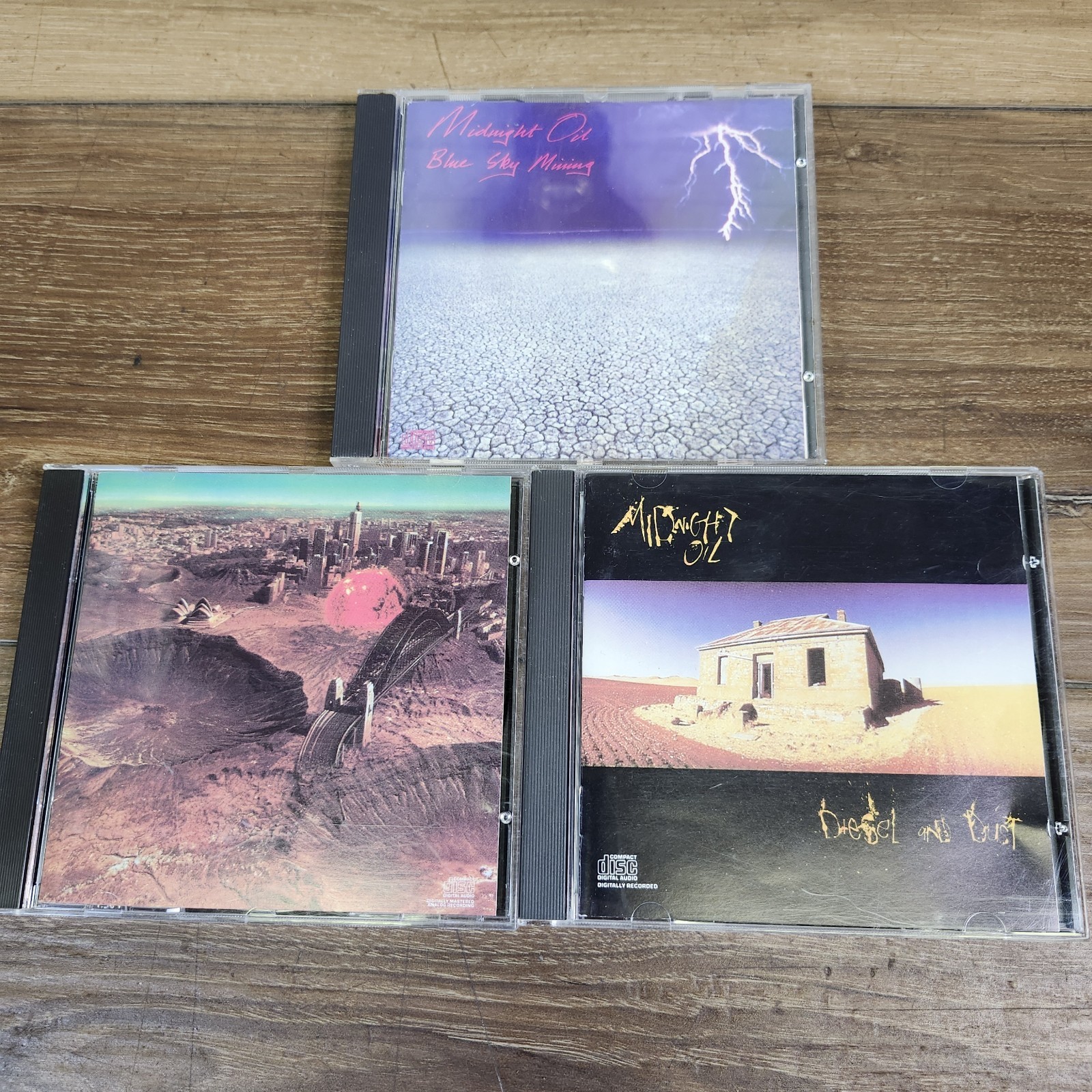 Midnight Oil 3 CD Lot, Red Seals On The Sunset, Diesel And Dust, Blue Sky Mining