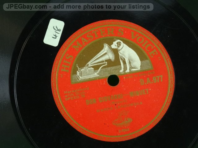 WANDA LANDOWSKA DON GIOVANNI / LE TAMBOURIN AND LE COUCOU 78 RPM (453/7) (453) 3