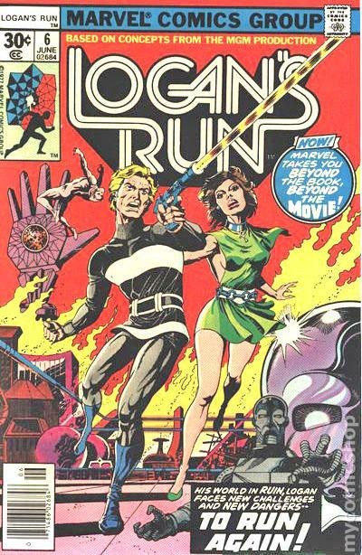 Logan's Run #6 VG 4.0 1977 Immagine Stock Basso Grado 1° Solo Thanos storia