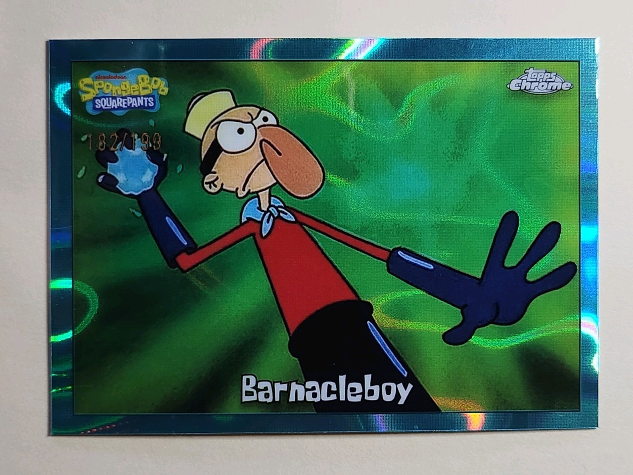 2025 Topps Chrome SpongeBob #7 Barnacleboy Aqua Lava /199