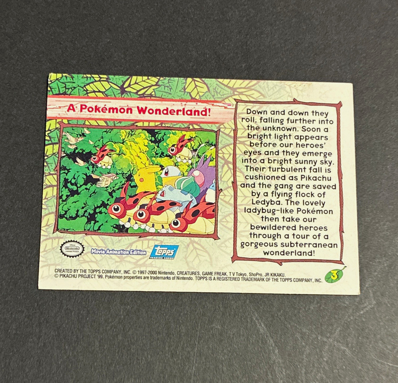 Topps Pokémon 2000 Film Edizione Animazione "Un Pokémon Paese delle Meraviglie!" #3 2000
