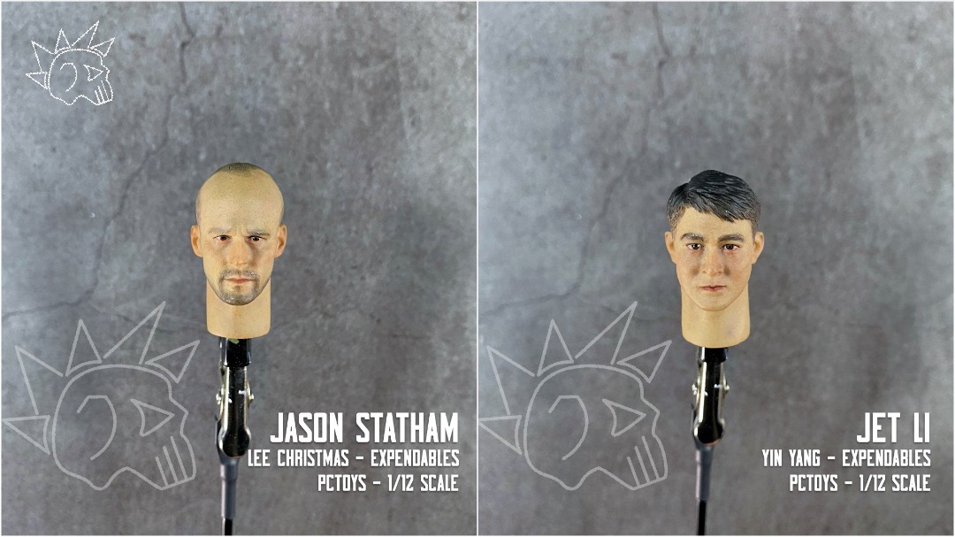 Set Scultura Testa Scala 1/12 Accessorio Personalizzato Action Figure - PC028-029