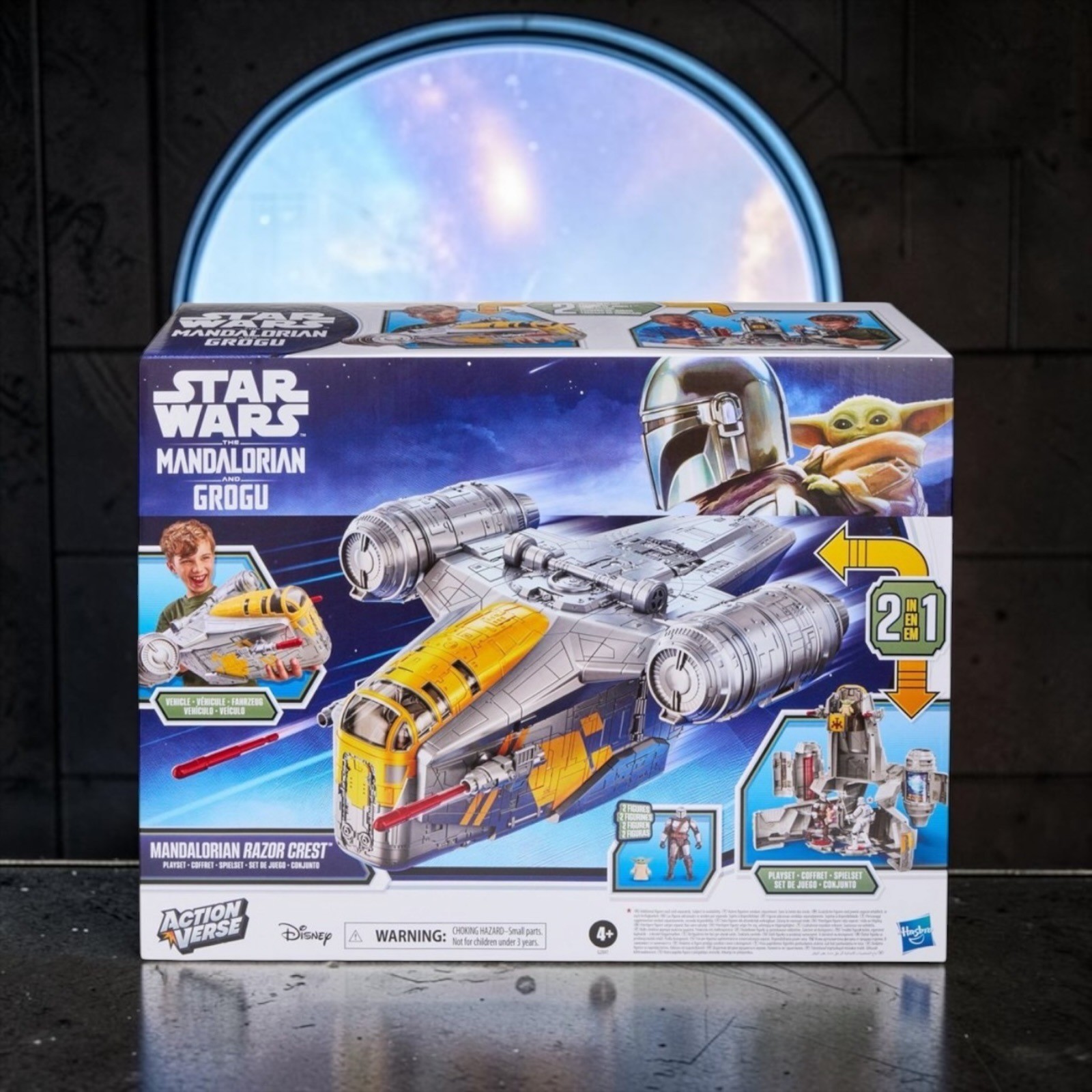 Star Wars The Mandalorian Razor Crest Playset 2 in 1 Hasbro Action Verse Grogu