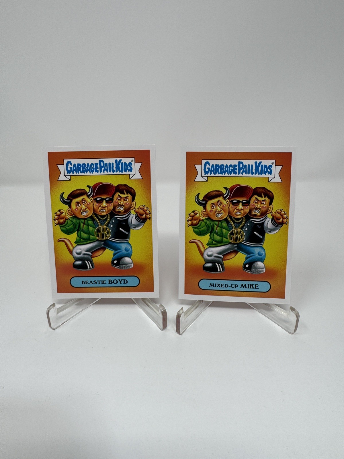 GARBAGE PAIL KIDS Beastie Boys 2 STICKER CARD SET battle bands 2017 rap 3a 3b 