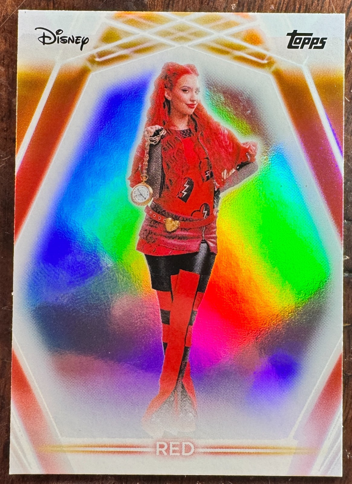 2026 Topps Disney Neon #161 Red Rainbow Foilboard Descendants